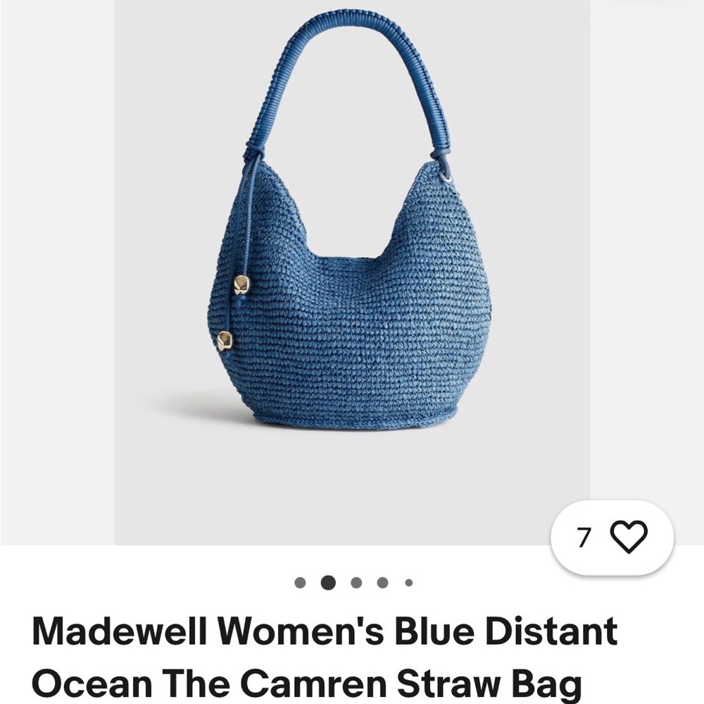 Madewell Cameron straw woven bag-brushed denim color